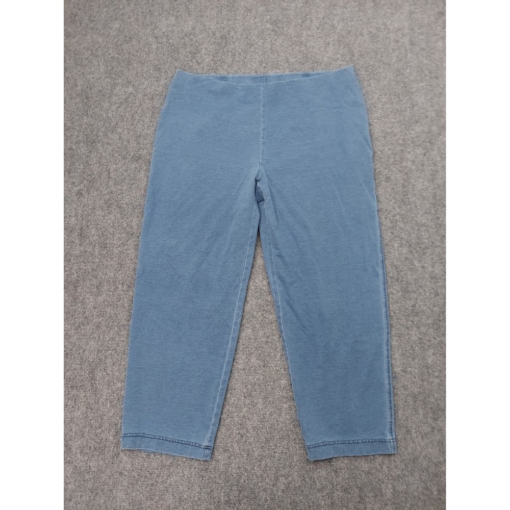 Pure Jill Indigo Pants Womens Large Tall Blue Pull On Slim Crops Soft Stretch